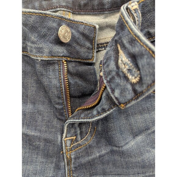 Vigoss Denim Shorts Womens Size 28 Blue Distressed Whiskers The Thompson Comfort - Picture 15 of 16